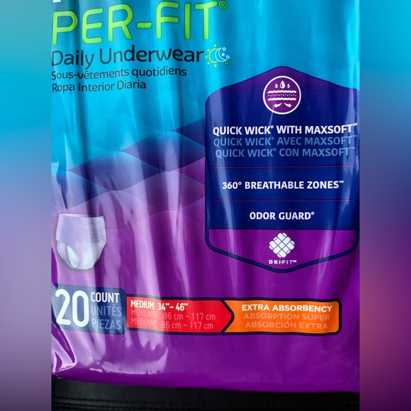 Pack of 40 Prevail Per-Fit Women Adult Underwear Pull On extra absorbency Medium - Picture 4 of 6